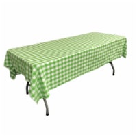 LA Linen TCcheck60x90-LimeK84 Polyester Gingham Checkered Rectangular Tablecloth, White & Lim