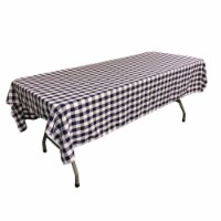 LA Linen TCcheck60x90-NavyK72 Polyester Gingham Checkered Rectangular Tablecloth, White & Nav
