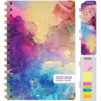 Global Printed Products Hardcover Academic Year 23-24 Planner (Rainbow Gold Marble)