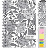 Global Printed Products Hardcover Academic Year 23-24 Planner (Monochrome Peonies)