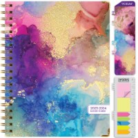Global Printed Products Hardcover Academic Year 23-24 Planner (Rainbow Gold Marble)