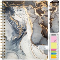 Global Printed Products Hardcover Academic Year 23-24 Planner (Black Gold Marble)