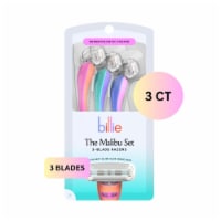 Billie 3-Blade Disposable Razors for Women with Easy Glide Aloe Shave Soap The Malibu Set Perspective: Main