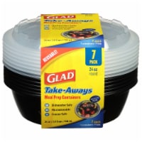 Glad Round Plastic Containers with Lids - 7 Pack Perspective: Main