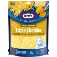Kraft Triple Cheddar Finely Shredded Natural Cheese Bag Perspective: Main