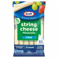 Kraft String Cheese Mozzarella Cheese Snacks with 2% Milk Perspective: Main
