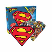 Aquarius DC Comics Superman Logo and Collage Double-Sided Shaped Jigsaw Puzzle