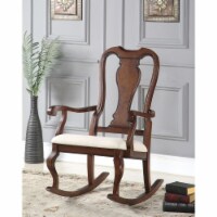 Sheim Rocking Chair, Cream and Brown- Saltoro Sherpi