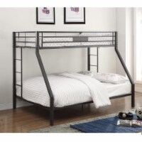 Metal Twin XL Queen Bunk Bed, Black Sand- Saltoro Sherpi