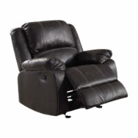 Metal and Leatherette Rocker Recliner with Cushioned Armrests, Black- Saltoro Sherpi