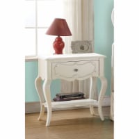 Beautiful Wood Nightstand By Edalene, Pearl White- Saltoro Sherpi