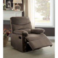 Arcadia Recliner, Light Brown Woven Fabric- Saltoro Sherpi