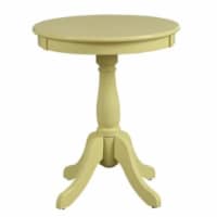 ACME Alger Wood Round End Table in Light Yellow