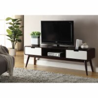 ACME Christa 2-Drawer Wooden TV Stand in Espresso and White