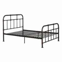 ACME Nicipolis Full Spindle Bed with Metal Frame in Sandy Gray