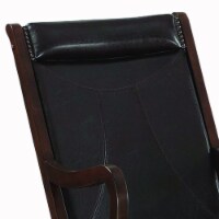 Faux Leather Upholstered Wooden Rocking Chair with Looped Arms, Brown- Saltoro Sherpi