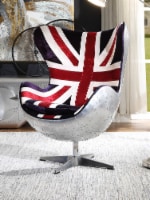 Accent Chair w/Swivel - Pattern Fabric & Aluminum Yantian