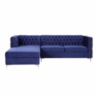 Sectional Sofa, Navy Blue Velvet