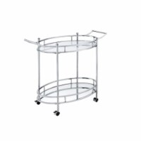 Serving Cart, Clear Glass & Chrome Finish