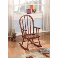 Elegant Wooden Rocking Chair, Tobacco Brown- Saltoro Sherpi