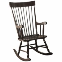 Traditional Style Wooden Rocking Chair with Contoured Seat, Black- Saltoro Sherpi