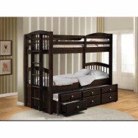 ACME Micah Twin over Twin Storage Bunk Bed with Trundle in Espresso