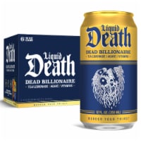 Liquid Death, Dead Billionaire Iced Tea, Half Lemonade Half Black Tea Perspective: Main