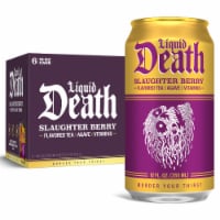 Liquid Death, Slaughter Berry Iced Tea, Raspberry Flavored Black Tea