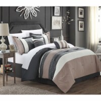 Chic Home Coralie 6-piece Comforter Set Hotel Collection Taupe Queen