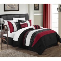 Chic Home Coralie 6-piece Comforter Set Hotel Collection Black Queen