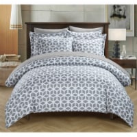 Chic Home Avaline 3 Piece Duvet Cover Set Geometric Diamond Print Design Bedding Zipper