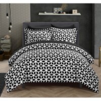 Chic Home Avaline 3 Piece Duvet Cover Set Geometric Diamond Print Design Bedding Zipper