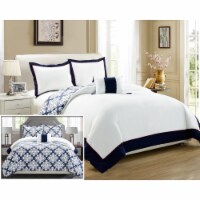 Chic Home 3/4 Piece Mallow Black and White REVERSIBLE Medallion printed PLUSH Hotel