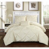 3 or 4 Piece Whitley Pinch Pleated, ruffled and pleated complete Duvet Cover Set Shams and
