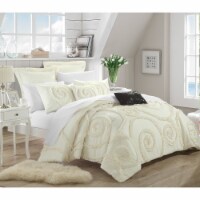 Chic Home Rosalinda 11-Piece Ruffled Etched Embroidery Comforter Set, Bed in a Bag, Sheet