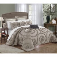Chic Home Rosalinda 11-Piece Ruffled Etched Embroidery Comforter Set, Bed in a Bag, Sheet