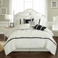 Chic Home 16 Piece Ash Floral Pinch Pleat Ruffled Designer Embellished Comforter Set With