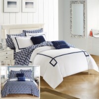 Chic Home 7/9 Piece Dawson Contemporary Greek Key Embroidered REVERSIBLE Bed In a Bag