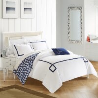 3/4 Piece Berwin Embroidered REVERSIBLE Duvet Cover Set with Shams and Decorative Pillows