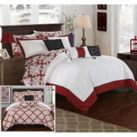 Chic Home 10 Piece Naira Black and White REVERSIBLE Medallion printed PLUSH Hotel Collection