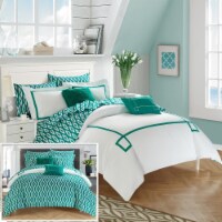 Chic Home 7/9 Piece Dawson Contemporary Greek Key Embroidered REVERSIBLE Bed In a Bag