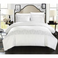 Chic Home 3 Piece Saunder Embroidered Bridal Collection Duvet Set King