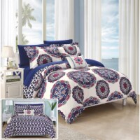 8 or 6 Pc. Barella Super soft Large Printed Medallion REVERSIBLE with Geometric Printed