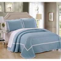 Chic Home 7 Piece Halrowe Hotel Collection 2 tone banded Quilted Geometrical Embroidered,