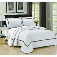 Chic Home 7 Piece Halrowe Hotel Collection 2 tone banded Quilted Geometrical Embroidered,