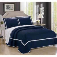 Chic Home 7 Piece Halrowe Hotel Collection 2 tone banded Quilted Geometrical Embroidered,