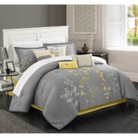 Brooke 8-Piece Embroidered Bed Comforter Set yellow queen
