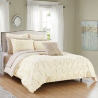 Keppel 10 Piece Comforter Set Complete Bed in a Bag Pleated Ruffles and Reversible Print
