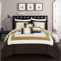 Chic Home Jouein 10 Piece Comforter Set Reversible Hotel Collection Color Block Bed in a Bag