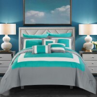 Chic Home Jouein 10 Piece Comforter Set Reversible Hotel Collection Color Block Bed in a Bag